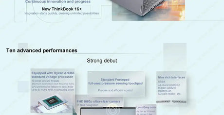 Lenovo ThinkBook 16+ 2025 R9 365/R 7H 350 32G 1T 32G + 1T 16-Inch 3.2K 165Hz Screen - Lootquake