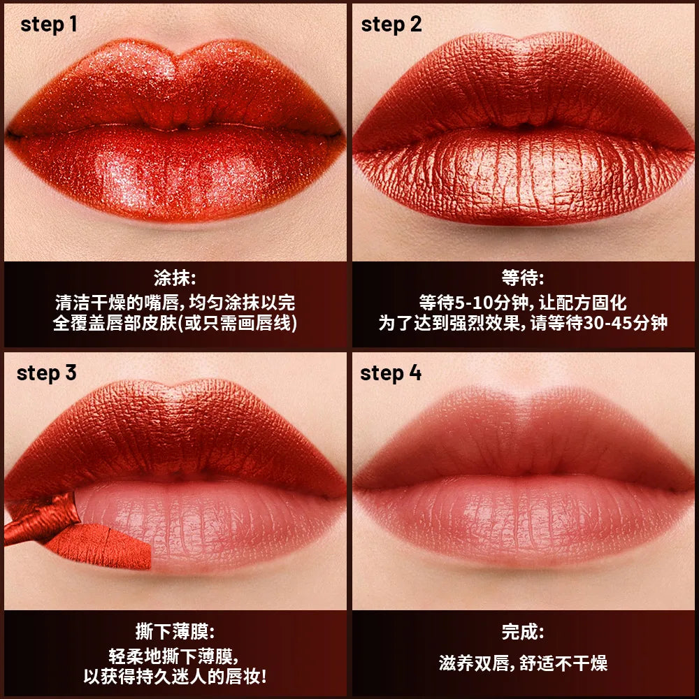 5Color Liquid Peel-off Lip Gloss Waterproof Long-lasting Matte Lipstick Non-stick Cup Makeup Moisturizing Lip Tattoo Pigment