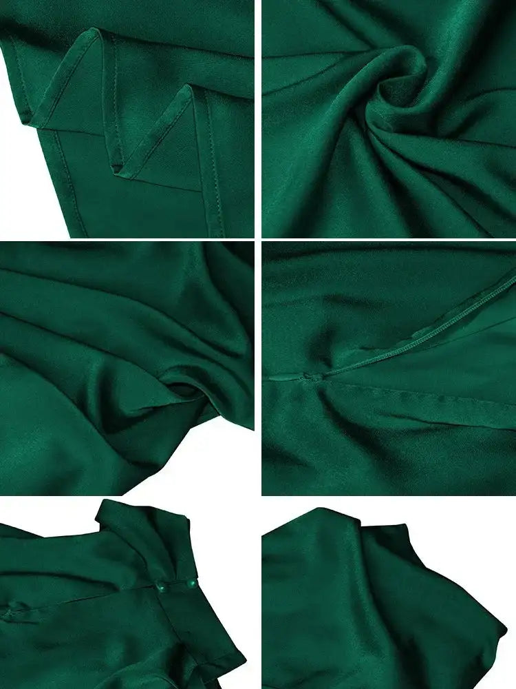 Vestido largo sin mangas de satén de seda de alta gama de verano para mujer, elegante vestido de noche para celebridades, ropa de fiesta para mujer