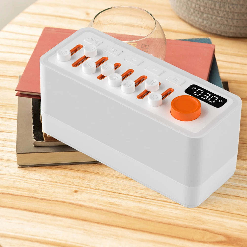 Altavoz Bluetooth 4 en 1 con LED de ruido blanco, ayuda para dormir con ruido blanco, luz nocturna con 8 sonidos de la naturaleza, humidificador de aromaterapia