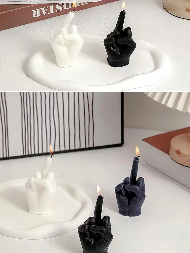 Velas creativas con forma de dedo medio, velas perfumadas, regalos divertidos y originales, adornos para decoración del hogar, regalos de cumpleaños.