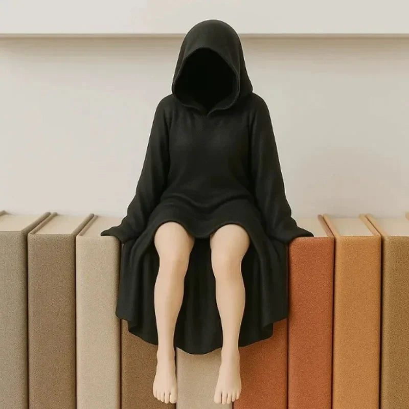 8/10/15cm Mysterious Statue Gothic Black Robe Women Statue Desktop Ornament Lady Statue for Desk Fireplace Shelf Mantel Table