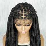 36 Inch Synthetic Braided Wigs Knotless Boho Braided Lace Wigs with Curly Ends Lace Front Braiding Hair Wig for Black Women