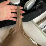 Solid All-Match Invisible Integrated Chest Pad Cami 2024 Spring New Korean Women clothes Short Sleeveless Top - Lootquake