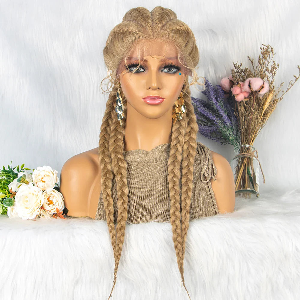 26" Blonde Ombre Twist Braids Wig | Lace Front Clearance Sale