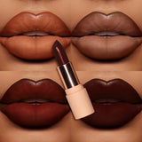 Rouge à lèvres mat soyeux Bare Matte Longue tenue Fini imperméable et brillant, Facile à colorer