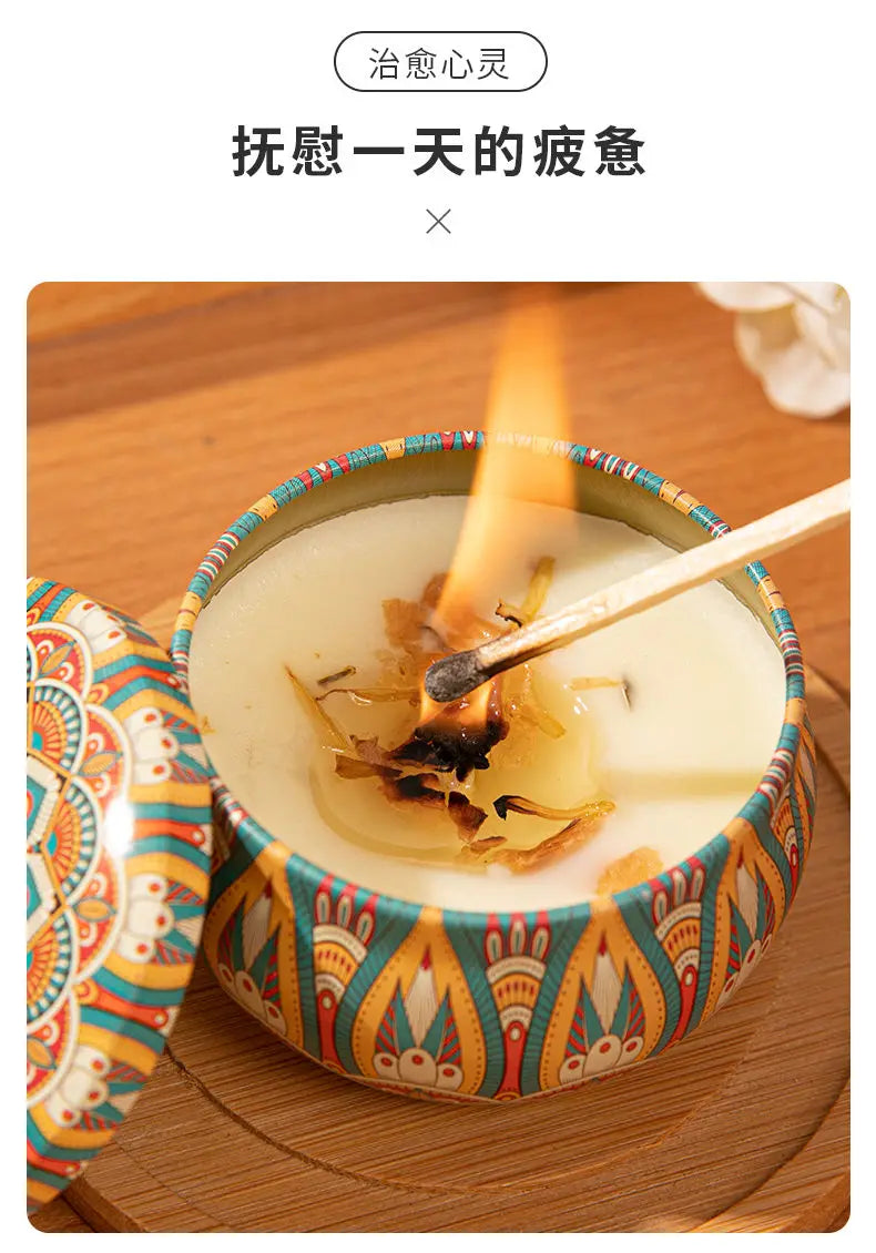 Velas aromáticas de osmanthus y gardenia con pétalos. Pequeñas velas aromáticas románticas para cumpleaños de niñas. Aromaterapia para el hogar.