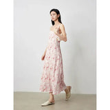 TOYOUTH Women Suspenders Dress 2024 Summer New Bohemian Oil Painting Printed Holiday Beach Sexy Straight Long Dress - Lootquake