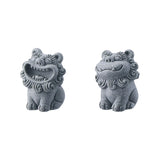 1 Pair Chinese Legend God Beast Statue Cute Gatekeeper God Stone Sculpture Spirit Beast Lion Gardening Fish Tank Micro Landscape