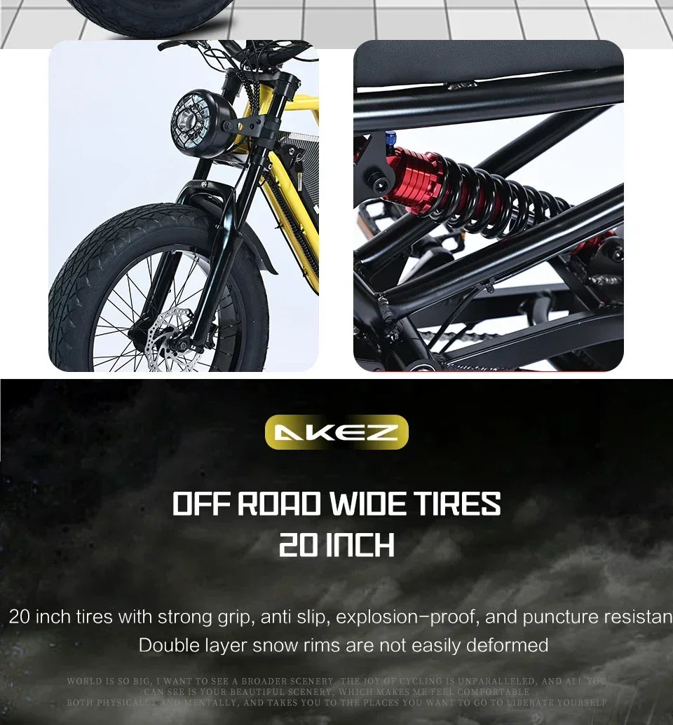 Bicicletas eléctricas de suspensión completa, 1500 W, 48 V, 18 Ah, batería extraíble, neumáticos anchos, freno hidráulico, para adultos.