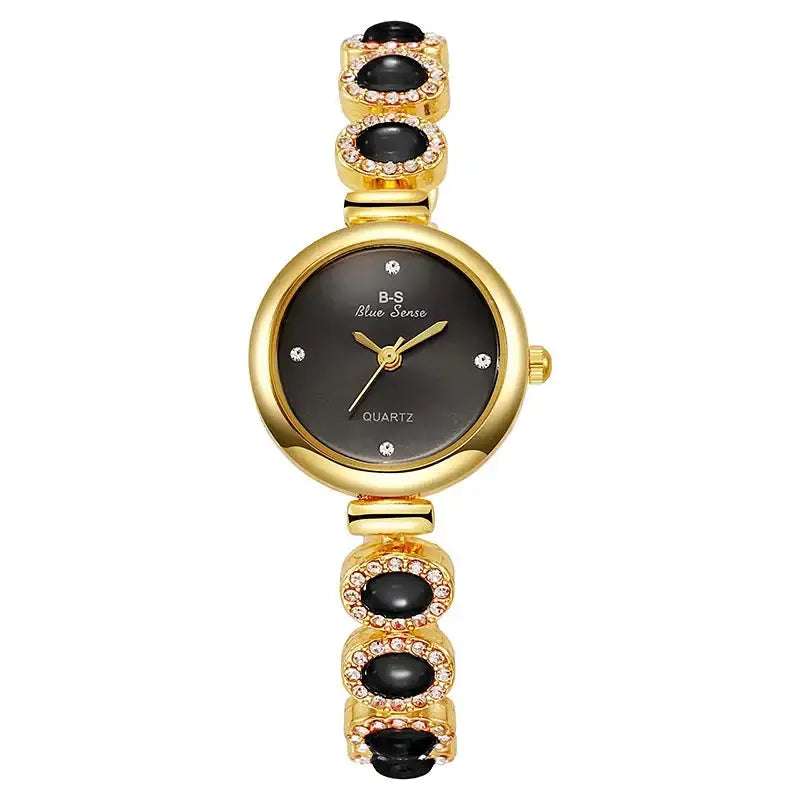 Famous Brand Women's Quartz Watches Luxury Green Gemstone Bracelet Watch Gift Female Wristwatch Dropshipping Relojes Para Mujer - Lootquake