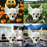 ‌Halloween Bat Skull Decor Spooky Gothic Home Decoration Unique Resin Handmade Craft Creepy Party Supplies Scary Shelf Display