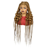 40" Ombre Knotless Bantu Braids Wig | Handmade Full Lace | Baby Hair