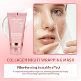 Mascarilla facial desprendible de colágeno Paquete envolvente nocturno Elasticidad Hidratación Cuidado Reduce la flacidez Opacidad Colágeno hidrolizado para