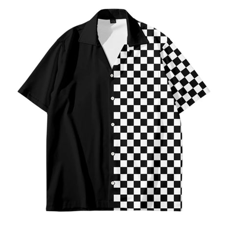 Mens Designer Clothes Black and White Dot Print Shirts Oversized Summer Travel Hawaii Beach Hawaiian Harajuku Camisa Masculino - Lootquake