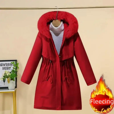 New In Coats & Jackets Women's Winter Padded Jacket Loose Casual Outerwears Fleece Hodded Windbreaker Elegant Office Lady's Coat - Lootquake