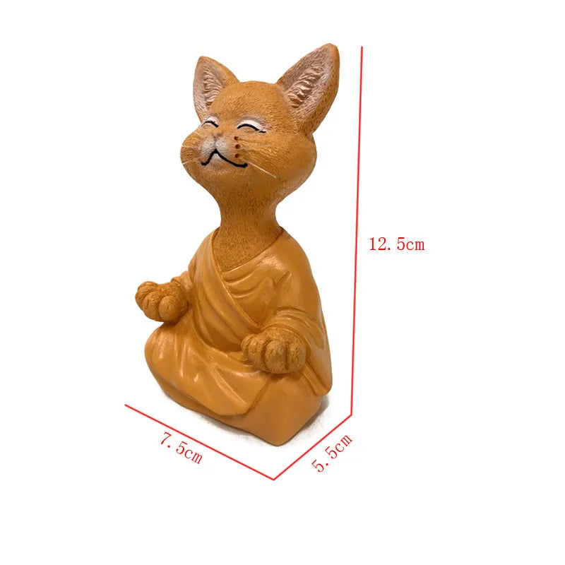 Meditation Cat Sculpture Garden Decoration Resin Yoga Sitting Zen Cat Home Ornament Outdoor Garden Figurine Home Decorations