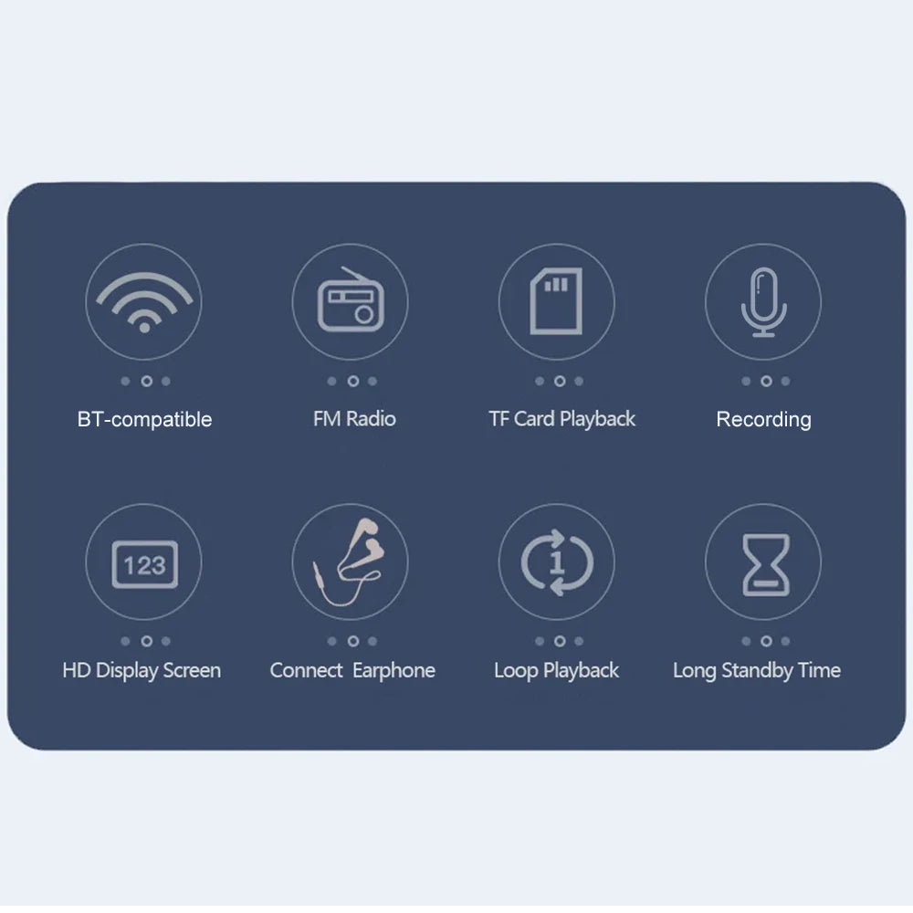 Altavoces inalámbricos Bluetooth 5.4 de 87,5-108 MHz, radio FM portátil para exteriores, reproductor de música MP3, compatible con auriculares, tarjeta TF, reloj con vídeo.