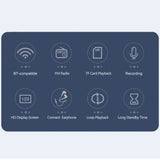 Altavoces inalámbricos Bluetooth 5.4 de 87,5-108 MHz, radio FM portátil para exteriores, reproductor de música MP3, compatible con auriculares, tarjeta TF, reloj con vídeo.