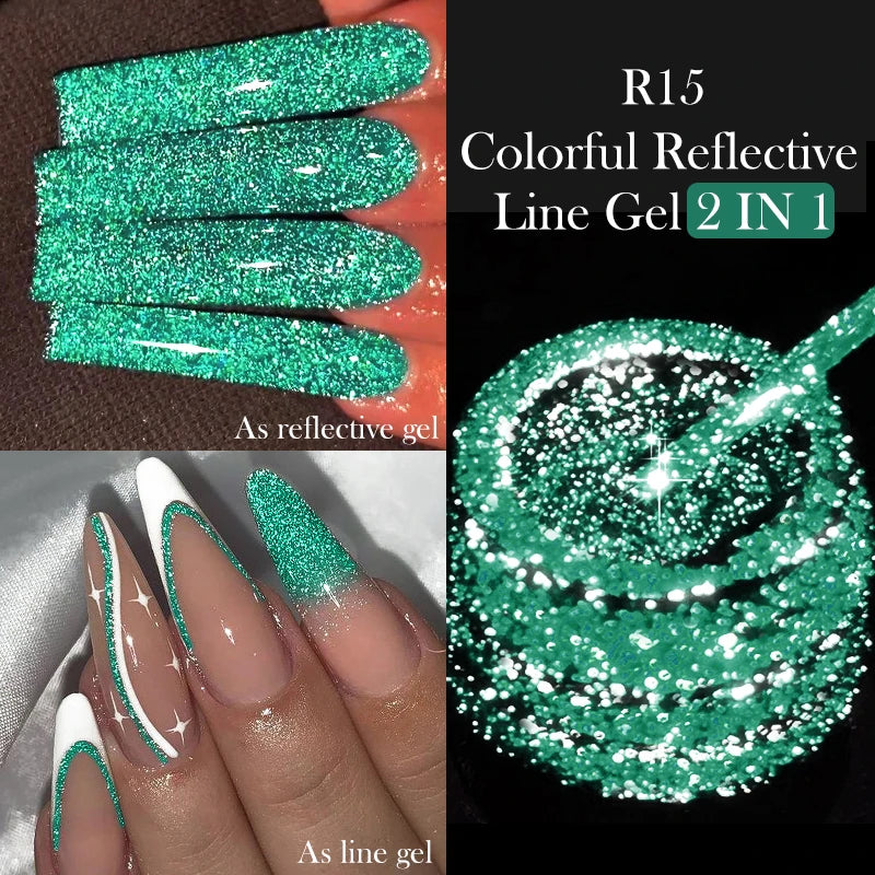 LILYCUTE 5ml Liner Gel Nail Polish UV LED Nail Art Paint Gel Gorgeous Glitter French Effect Semi Permanent Nail Painting UV Gel