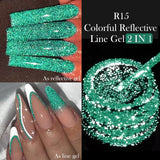 LILYCUTE 5ml Liner Gel Nail Polish UV LED Nail Art Paint Gel Gorgeous Glitter French Effect Semi Permanent Nail Painting UV Gel