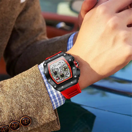Fashion Men's Watch ONOLA Unique Design Multi-functional Automatic Mechanical Watches Men's Tape Waterproof Wristwatch - Lootquake