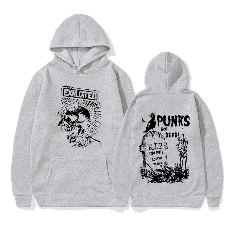 Rock Band The Exploited Not Dead Pullover Hoodie Men's Fashion Hip Hop Sweatshirts Unisex Punk Retro Oversized Hoodies Streetwea - Lootquake