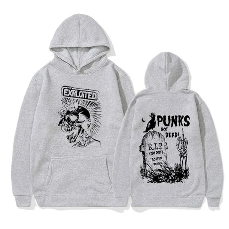 Rock Band The Exploited Not Dead Pullover Hoodie Men's Fashion Hip Hop Sweatshirts Unisex Punk Retro Oversized Hoodies Streetwea - Lootquake