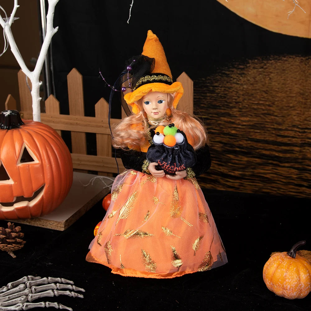 Halloween Witch Decoration Elf Boy Girl Doll Christmas Pendant Ornaments Home Decor Elf Hanging Decoration New Year Gifts