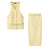 Kar&Otza 2024 new women's stylish dress with belt V-neck sleeveless top slim fit and slimming half skirt two-piece set - Lootquake