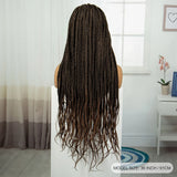 36" Burgundy Knotless Box Braids Wig | 9x6 Lace Front | Baby Hair