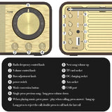 Enceinte Bluetooth nostalgique, son Bluetooth, enceinte classique rétro, radio rétro, sans fil, Bluetooth 5.0, caisson de basses portable en bois