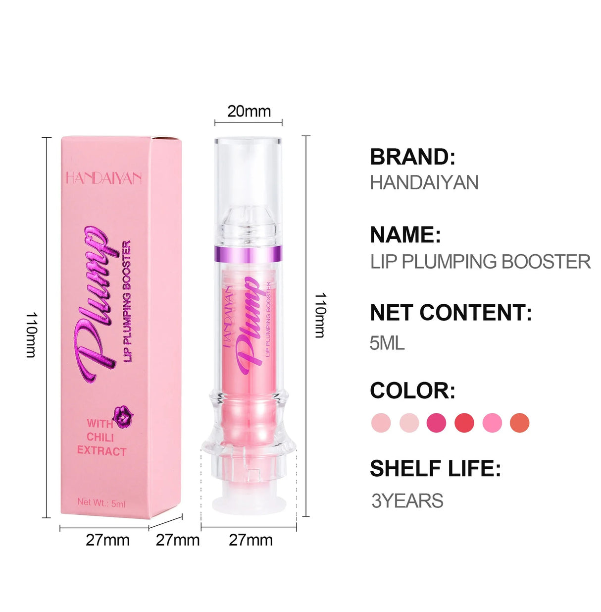 Sexy Plumper Glitter Red Nude Lipstick Liquid Waterproof Moisturize Oil Lipgloss Makeup Lip Plumping Booster Gloss Lipstick