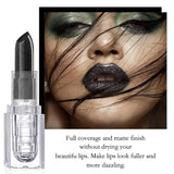 Rouge à lèvres pailleté waterproof, brillant à lèvres noir sexy, teinte brillante, cosmétiques, maquillage pour les lèvres d'Halloween