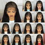 36" Cornrow Braids Wig | Transparent Full Lace Front | Baby Hair