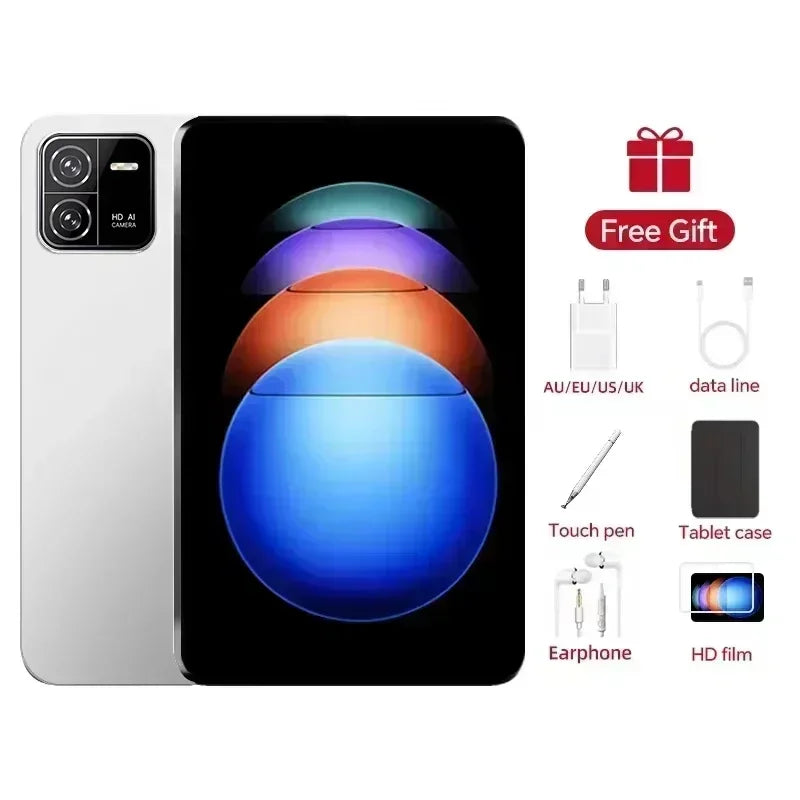 Tablette PC HD4K Pad 6 Pro originale de 2024 pouces, Android 13, 12 Go + 512 Go, 10 000 mAh, Snapdragon 888, Bluetooth, WiFi