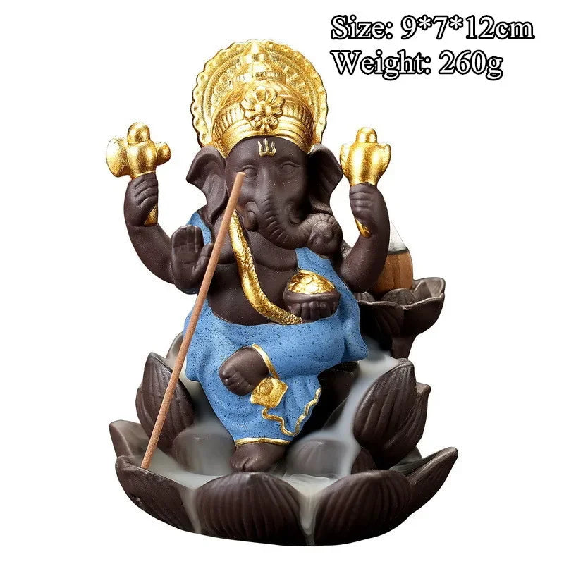 Sandstone Crafts Sculpture, Sitting Meditation, Buddha Statue, Elephant Ganesha Sculpture, Incense Burner, Feng Shui Decoration,