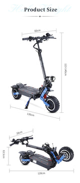 Halo Knight T108Pro - Patinete eléctrico para adultos (60 V, 6000 W, 38,4 Ah, todoterreno, 95 km/h, plegable, potente)