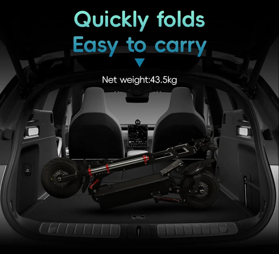 T6 6000W 60V 40ah Dual Motor Electric Scooter NFC Card Unlock E-Brake 11 Inch Tyres Max Speed 90km/h Foldable Electrics Scooter