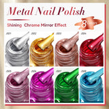 LILYCUTE 7ML Super Bright Gold Metallic Nail Polish No Need Lamp Quick Dry French Style Glass Bottle Manicure Nail Art Varnish