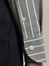 Vintage Striped Printed Slim Shirts Mens Casual Long Sleeve Lapel Buttoned Shirt 2025 Spring Fall Mens Shirt Naple Style Clothes