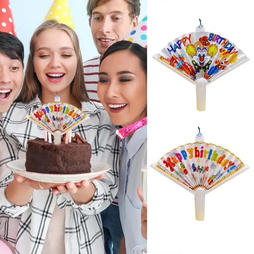 Bougie d'anniversaire en forme d'éventail, fournitures de bougies d'anniversaire, décoration de gâteau d'anniversaire, bougies amusantes pour la décoration du thème d'anniversaire