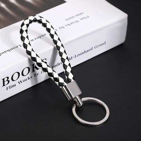 Originality PU Leather Metal Organization Rope Keychain Personality Custom Name Text Keyring Car Moto Key Ring Chain Gift - Lootquake