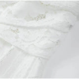Lace Hollow Out One-shoulder Slim Long Dress For Women Solid Lace Up Waistless Dresses 2024 Chic Sexy Female Party Date Robes - Lootquake