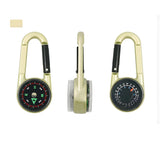 1 Pc Compass Thermometer Carabiner 3 in 1 Mini Compass Carabiner Clip Outdoor Hiking Survival Key Ring Double Sided Metal - Lootquake