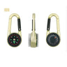 1 Pc Compass Thermometer Carabiner 3 in 1 Mini Compass Carabiner Clip Outdoor Hiking Survival Key Ring Double Sided Metal - Lootquake