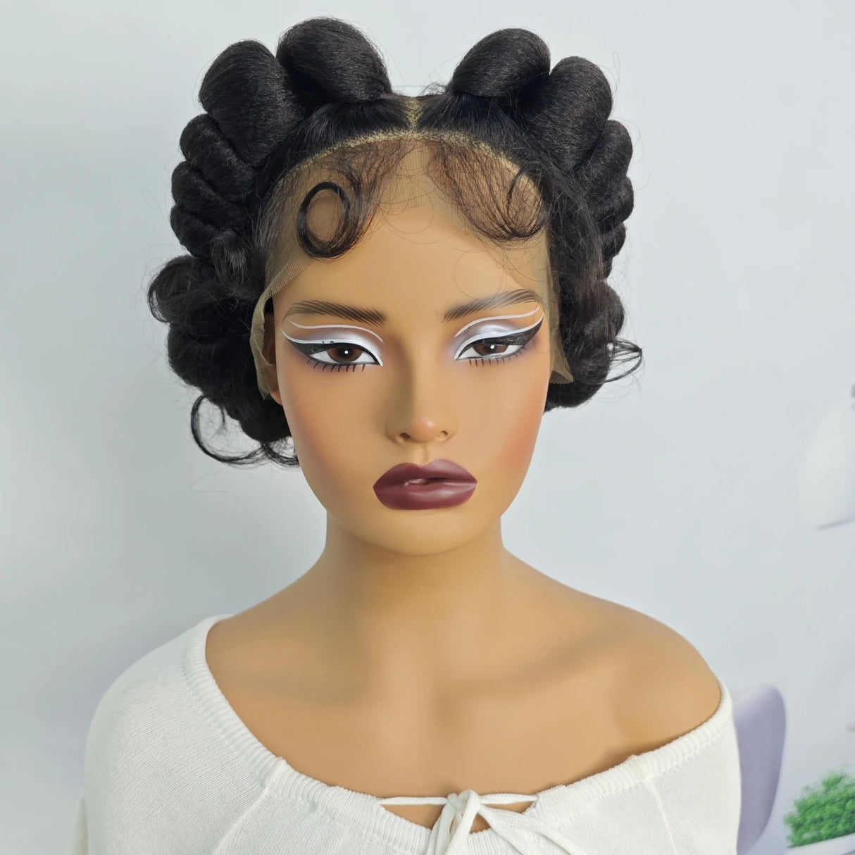 3-in-1 Handmade Bantu Braids Wig | Faux Locs Option | Full Lace | Baby Hair