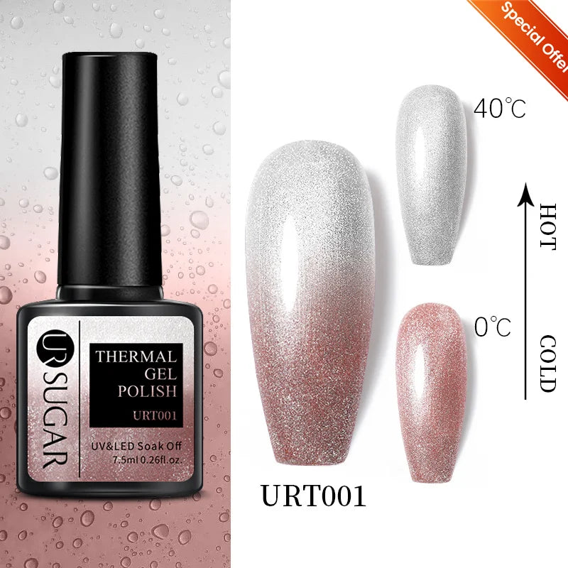 UR SUGAR 7.5ml Glitter UV Gel Nail Polish Glitter Sequins Soak Off UV Gel Varnish Colorful Nail Gel Polish DIY Nail Art Polish