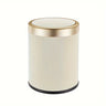 1 fashionable circular top garbage bin with gold edge - durable, stylish storage essential household garbage basket