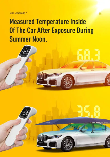 Car Umbrella Semi-Automatic Awning Tent Auto Smart Insulated Cover Outdoor Waterproof Folded Portable Canopy Cover Sun Shade - Lootquake